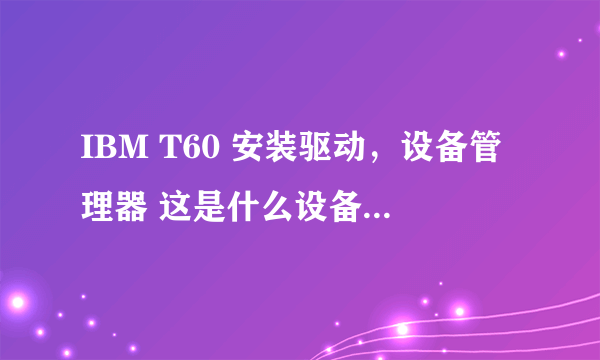 IBM T60 安装驱动，设备管理器 这是什么设备阿？Biometric Coprocessor ；网络控制器；未知设备