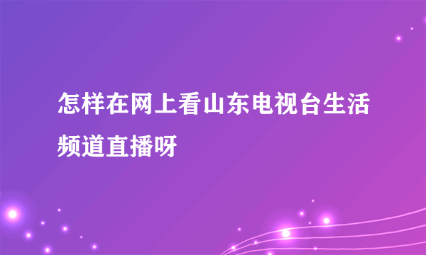 怎样在网上看山东电视台生活频道直播呀