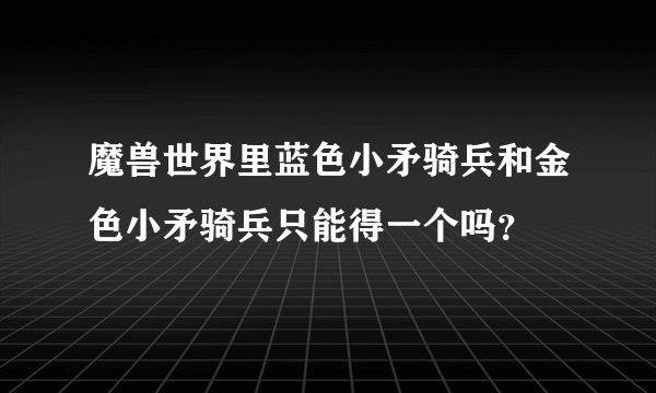 魔兽世界里蓝色小矛骑兵和金色小矛骑兵只能得一个吗？