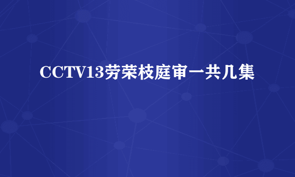 CCTV13劳荣枝庭审一共几集