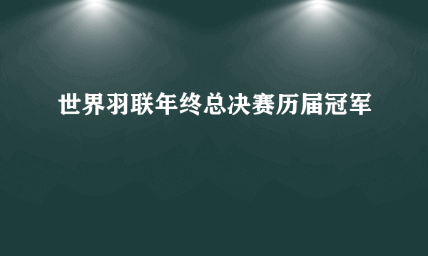 世界羽联年终总决赛历届冠军