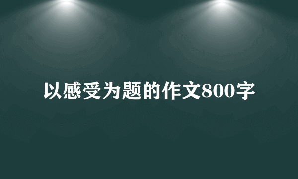 以感受为题的作文800字