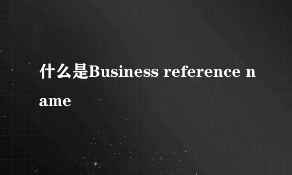 什么是Business reference name