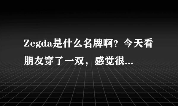 Zegda是什么名牌啊？今天看朋友穿了一双，感觉很漂亮，很时尚，这种款式和质量我只有在一些国际品牌上才看