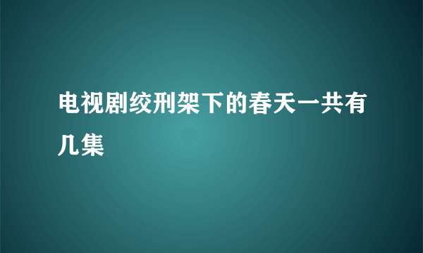 电视剧绞刑架下的春天一共有几集