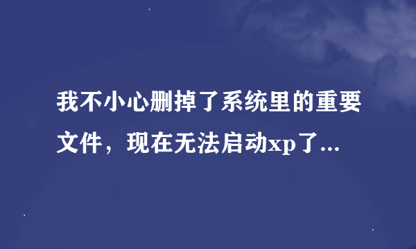 我不小心删掉了系统里的重要文件，现在无法启动xp了，怎么办？