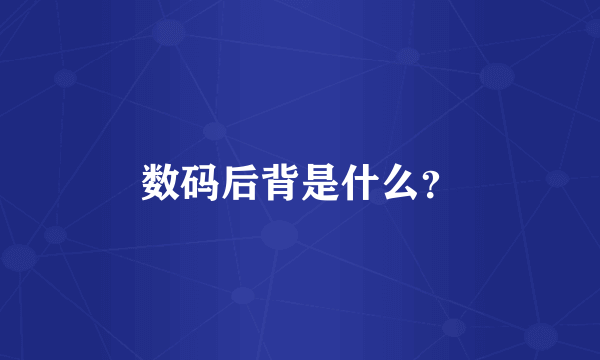 数码后背是什么？