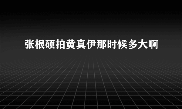 张根硕拍黄真伊那时候多大啊