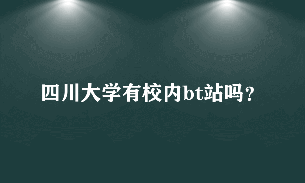 四川大学有校内bt站吗？