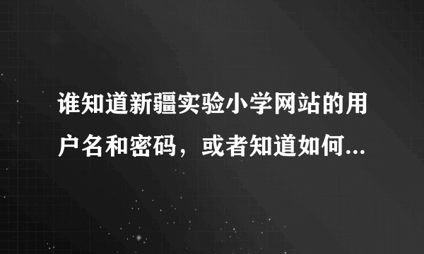 谁知道新疆实验小学网站的用户名和密码，或者知道如何申请，请告知一下，非常感谢