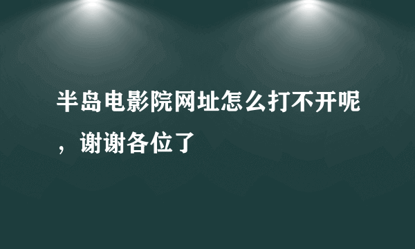 半岛电影院网址怎么打不开呢，谢谢各位了