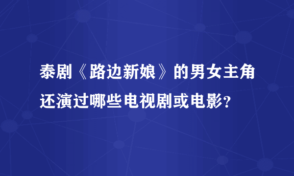 泰剧《路边新娘》的男女主角还演过哪些电视剧或电影？