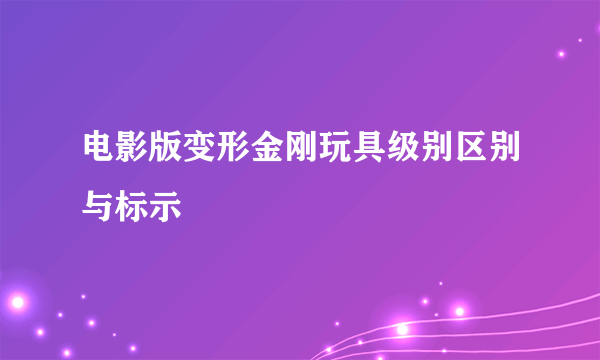 电影版变形金刚玩具级别区别与标示