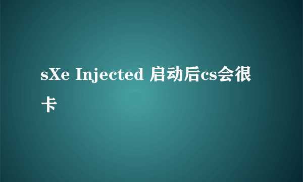 sXe Injected 启动后cs会很卡