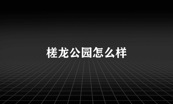 槎龙公园怎么样