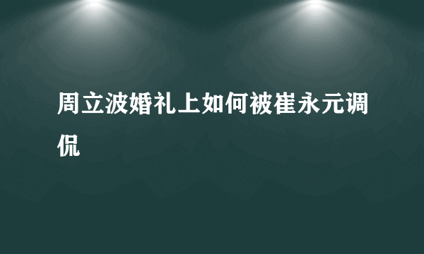 周立波婚礼上如何被崔永元调侃