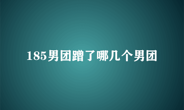 185男团蹭了哪几个男团