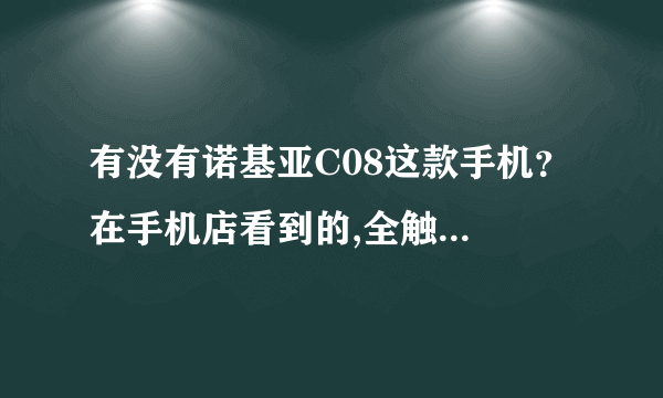 有没有诺基亚C08这款手机？ 在手机店看到的,全触摸屏的,黑色和白色,请问真有这款手机么?还是山寨的？ 什什