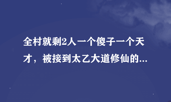 全村就剩2人一个傻子一个天才，被接到太乙大道修仙的小说，，不是诛仙