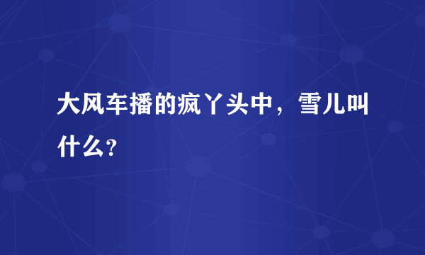 大风车播的疯丫头中，雪儿叫什么？