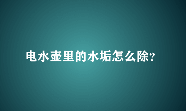 电水壶里的水垢怎么除？