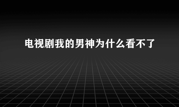 电视剧我的男神为什么看不了