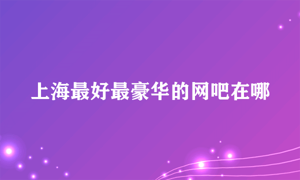 上海最好最豪华的网吧在哪