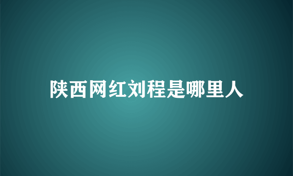 陕西网红刘程是哪里人