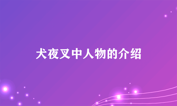 犬夜叉中人物的介绍