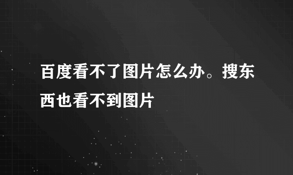 百度看不了图片怎么办。搜东西也看不到图片