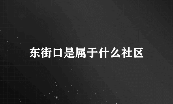 东街口是属于什么社区