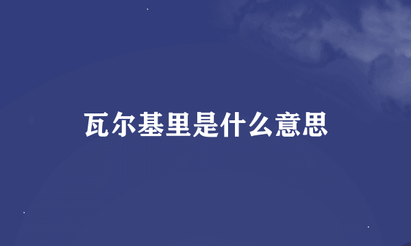 瓦尔基里是什么意思