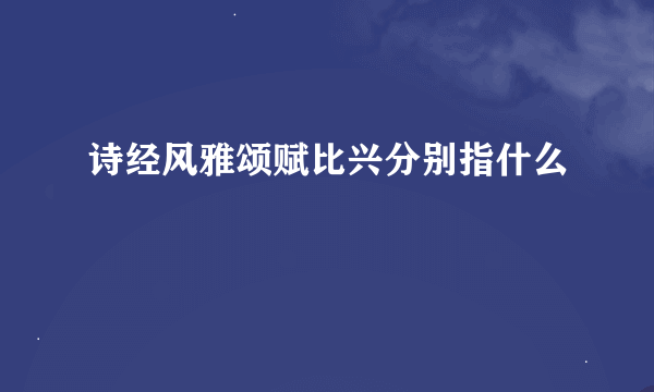 诗经风雅颂赋比兴分别指什么