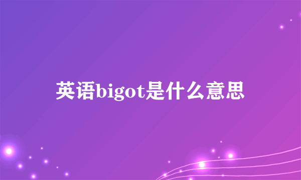 英语bigot是什么意思