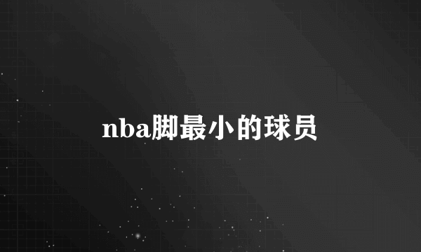 nba脚最小的球员