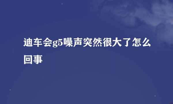 迪车会g5噪声突然很大了怎么回事