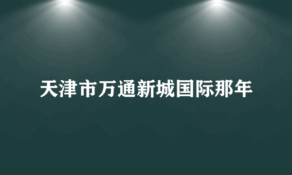 天津市万通新城国际那年