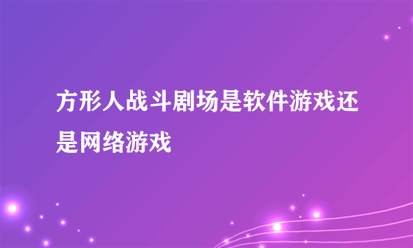 方形人战斗剧场是软件游戏还是网络游戏