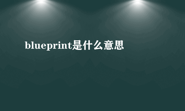 blueprint是什么意思