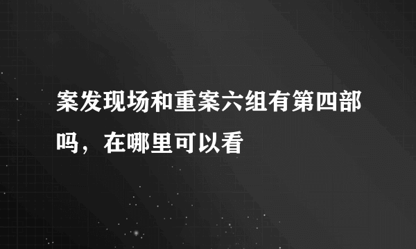 案发现场和重案六组有第四部吗，在哪里可以看