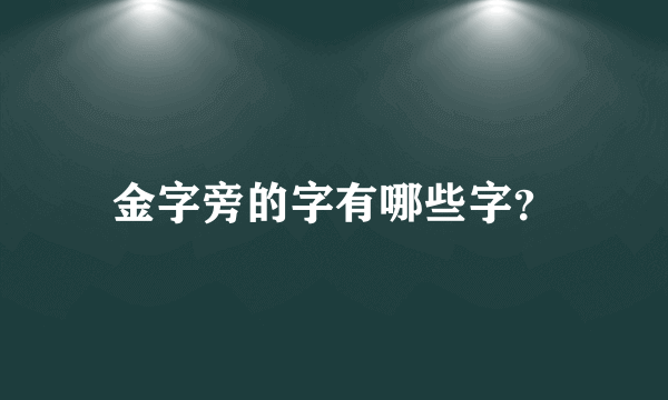 金字旁的字有哪些字？