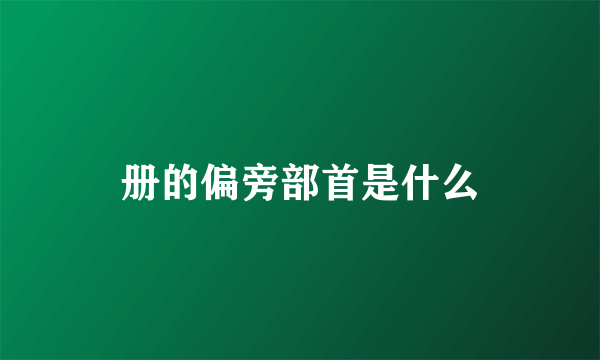 册的偏旁部首是什么