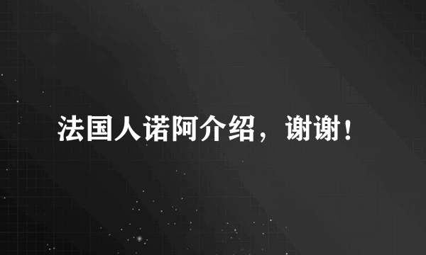 法国人诺阿介绍，谢谢！