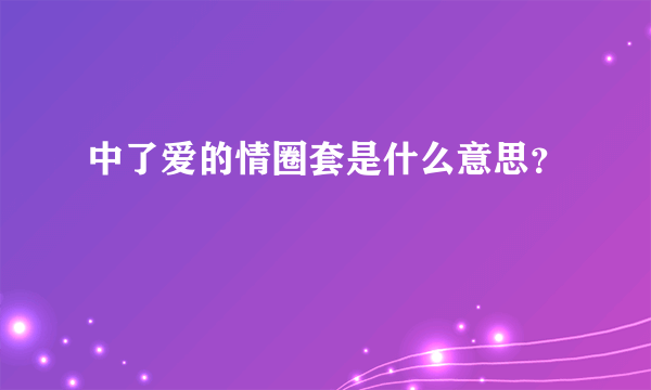 中了爱的情圈套是什么意思？