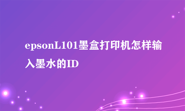 epsonL101墨盒打印机怎样输入墨水的ID