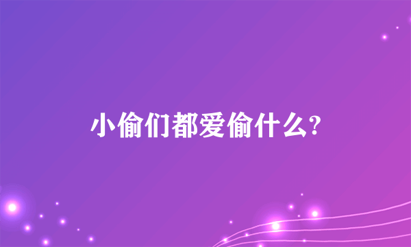 小偷们都爱偷什么?