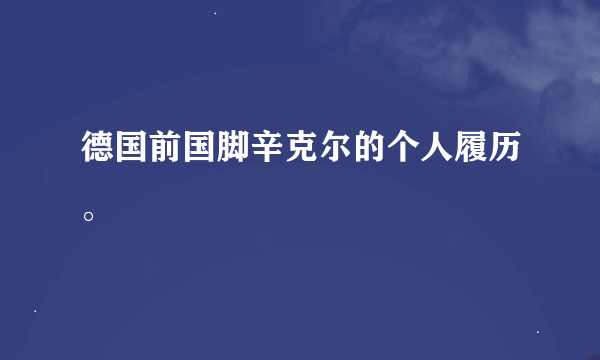 德国前国脚辛克尔的个人履历。