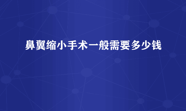 鼻翼缩小手术一般需要多少钱