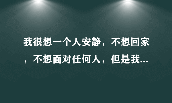 我很想一个人安静，不想回家，不想面对任何人，但是我不能，我要怎么样才能让自己暂时孤立？