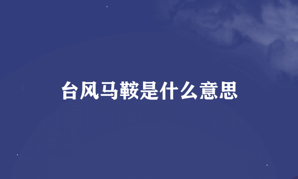 台风马鞍是什么意思